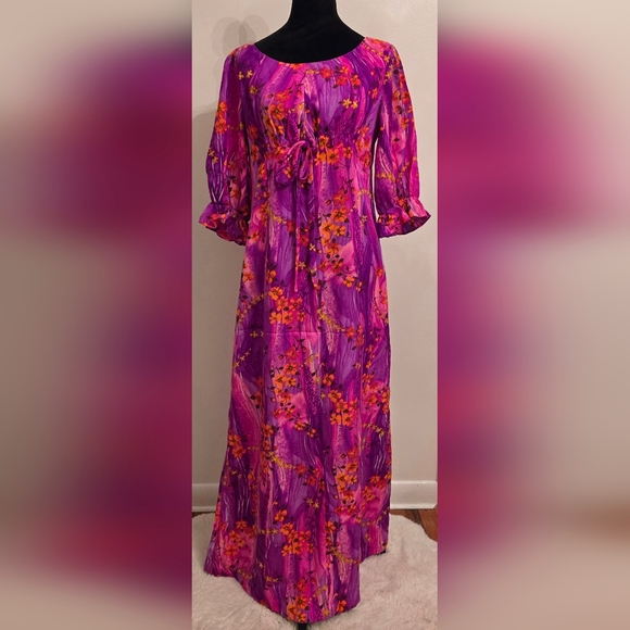 Fashions By Myra Dresses & Skirts - Vintage Fashions By Myra Womens 60s 70s Tropical Print Maxi Hawaiian Dress